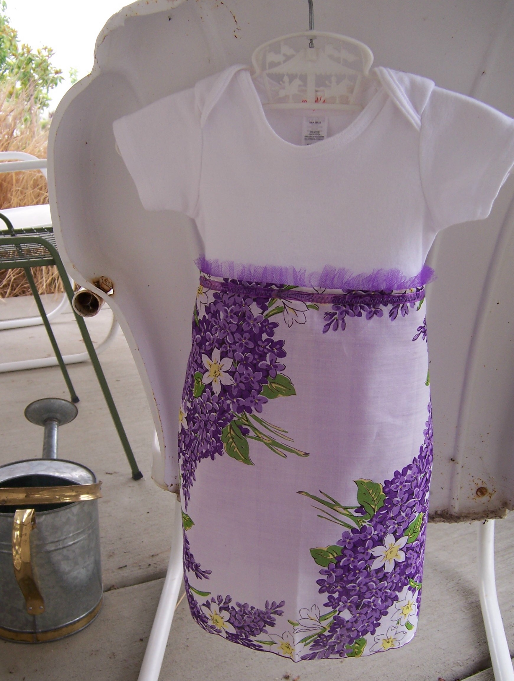 hanky dress with a little purple tulle underskirt