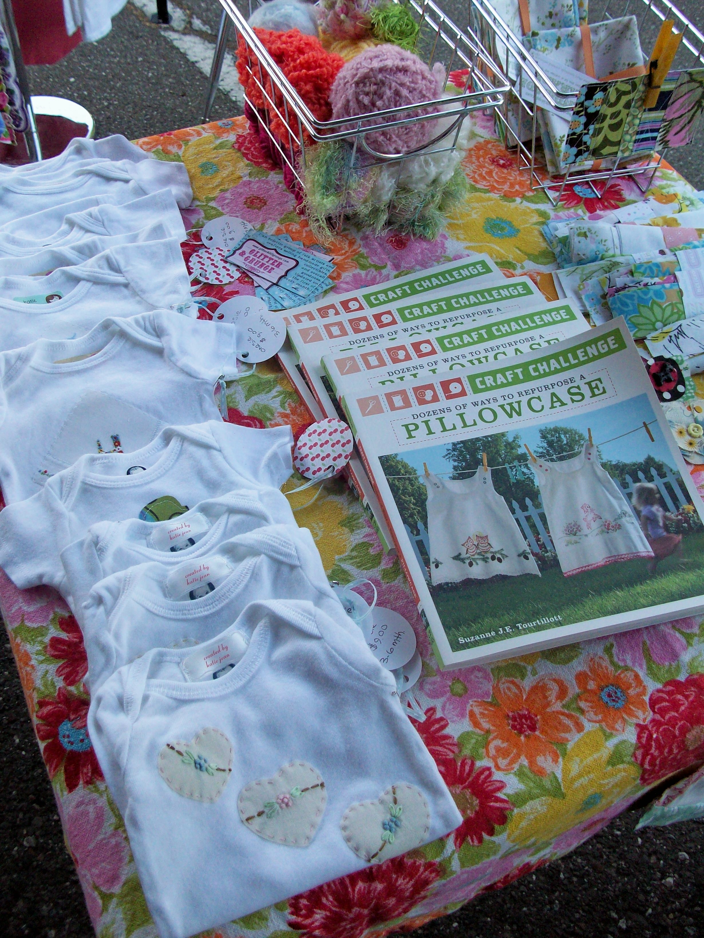 appliqued onesies and the pillowcase book
