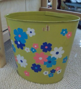 woolworth trash can, now in my sewing room